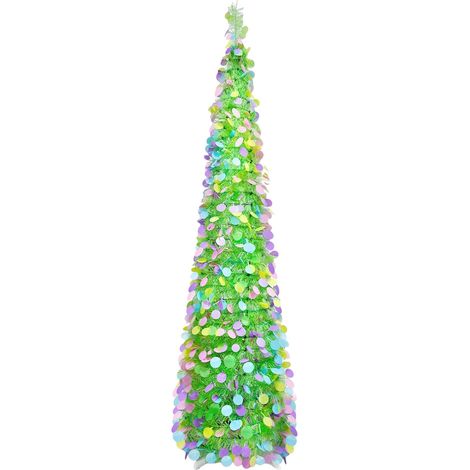 Arbre Artificiel - 1.5 m Décorations de Pâques Réutilisables - Arbre Artificiel avec des Cercles Pailletés Colorés  pour Maison Salon Fête Printemps Entrée Appartement Couloir Porche (1/5)