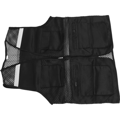 Reflektierende Arbeitsweste mit mehreren Taschen, Netzgewebe, hohe Sichtbarkeit, atmungsaktive Sicherheitsweste mit reflektierenden Streifen (1/5)