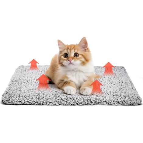Tigrezy Coussin Auto-Chauffant pour Chat & Chien, Tapis Couverture Thermique Confortable et écologique Lavable Anti-dérapant Etanche, sans électricité & Batteries, 40x50cm