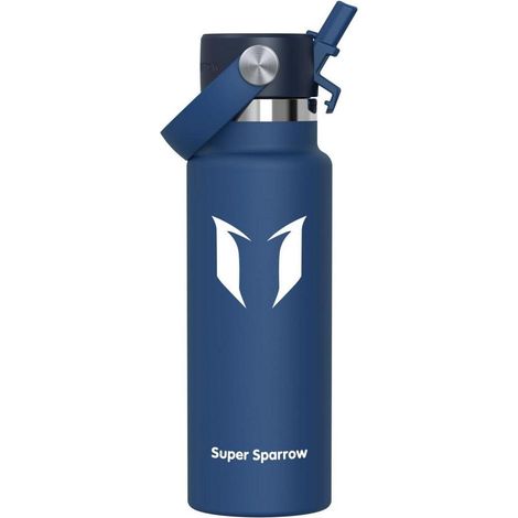 Trinkflasche Edelstahl Thermosflasche Strohhalm 350 ml C- Blaubeere (1/5)