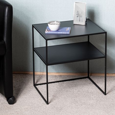Table d'appoint 50x40x60 cm en métal noir - MACEIO (1/5)