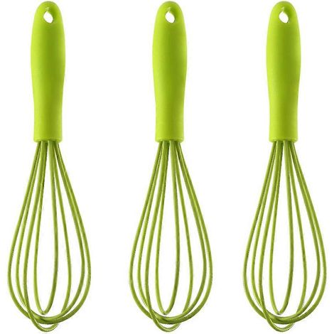 Mini batteur à œufs en silicone Color Kitchen – Mini batteur à œufs pour mélanger, cuisiner et pâtisser – Jaune-Vert (1/5)