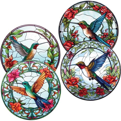 Autocollant Amovible pour Fenêtre en Pvc Couleur, Film Adhésif Anti-collision Oiseau, 4 Feuilles, Solide, pour Décoration de Chambre et Protection des Vitres (1/5)