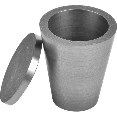 Creuset en graphite pour la fusion et le mélange de métaux liquides, outil d'analyse et d'expérimentation géologique. Diamètre : 52 mm  hauteur : 65 mm. Creuset en graphite avec couvercle.