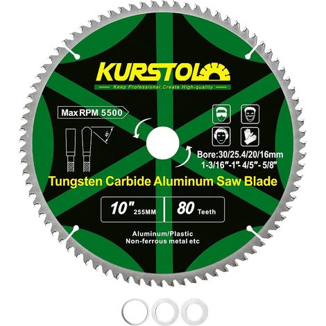 Aluminium Circular Saw Blade 255 mm x 80 Teeth x 30 mm Bore (Ring (1/5)
