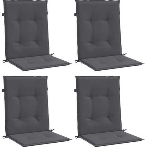 Coussins de chaise de jardin à dossier bas lot de 4 anthracite vidaXL