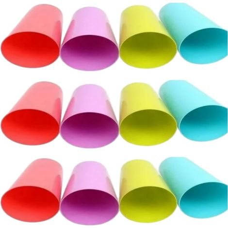 Lot de 12 Gobelets en Plastique Colorés et EmpilablesIncassables, Compatibles Lave-Vaisselle, Parfaits pour Fêtes, Anniversaires et Réunions de Famille (1/5)