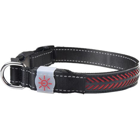 Collier lumineux LED pour animaux de compagnie, réglable et rechargeable, chargement USB, pour chats et petits chiens (rouge S). (1/5)