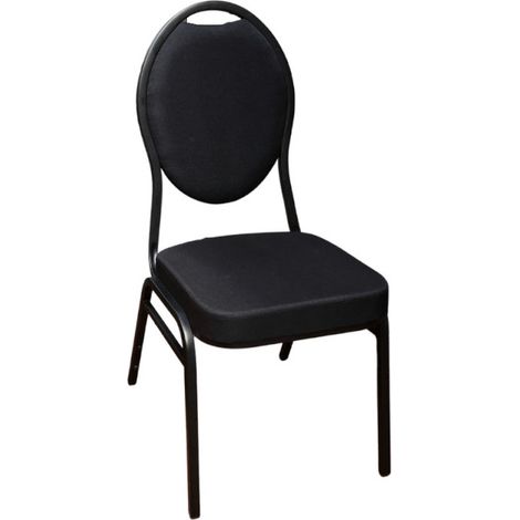 Chaise Banquet Confort - Tissu Noir - lot de 10 - Prodirest