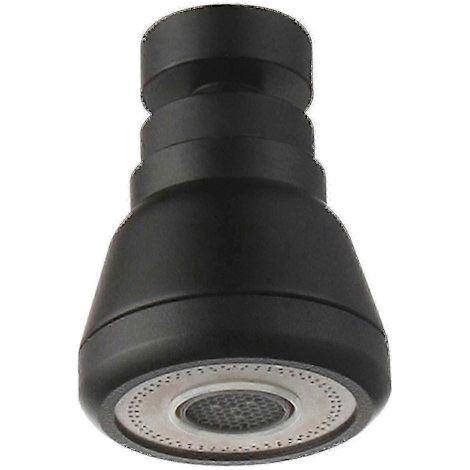 Robinet rotatif à 360° compatible avec douchette extractible, robinet de cuisine anti-éclaboussures à 3 jets, tête de robinet courte en cuivre noir pour économies d'eau (1/5)
