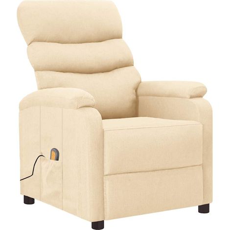 Massagesessel Creme Stoff