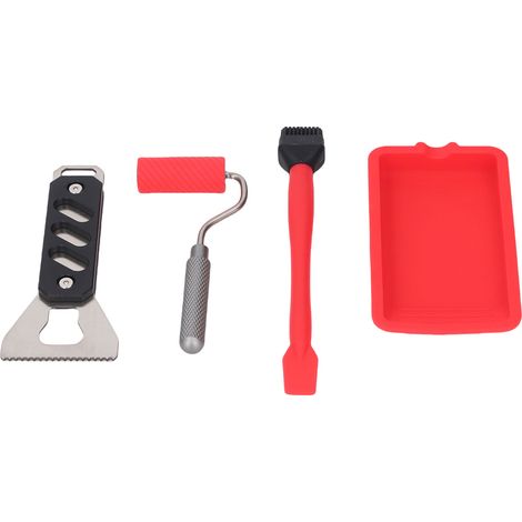 Kit applicateur de colle à bois en alliage d'aluminium et silicone, réutilisable et portable, avec pinceau et applicateur en silicone pour le travail du bois. (1/5)