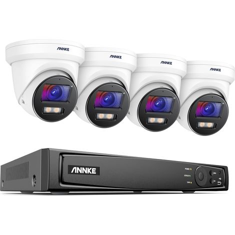 ANNKE 4K IR Network Full Color Camera Night Vision Built-in Mic IP67 Waterproof 8MP H.265+ Video PoE NVR Surveillance System 4Cameras (1/5)