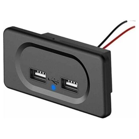 Prise Double Chargeur USB, 12V-24V 3.1A Panneau de Commande du Chargeur de Voiture Prise de Charge Etanche pour Voiture Camion Moto Marine Camping-car SUV-- (1/5)