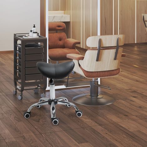 Tabouret 360° roulettes, hauteur 49-61 cm, selle ergonomique, pour massage, tatouage, chaise professionnelle noire, clinique et spa