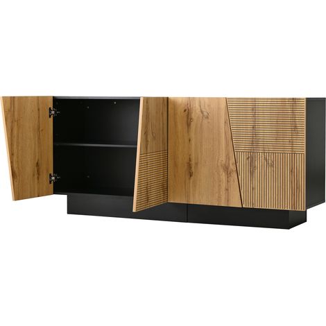 Credenza moderna 160 cm con grande spazio contenitivo, design geometrico e ripiano regolabile HOMVRA (1/5)