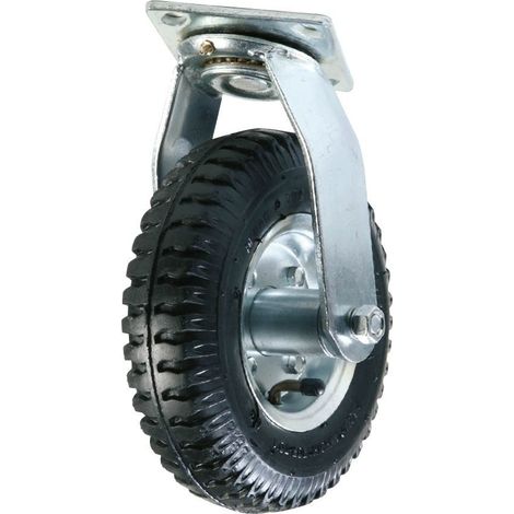 OSE – Roulette gonflable pivotante 220mm – Acier et caoutchouc – Charge maximale 120kg – Gonflage 30 psi pour chariots et meubles