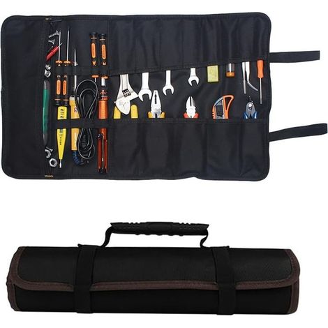 ( 58,5 x 35,5 cm) Trousse à outils 600D Oxford 58,5 x 35,5 cm 22 poches enroulable, imperméable Pour professionnels et particuliers (1/4)