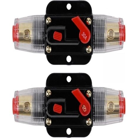 Disjoncteur Automatique 12 V 24 V 30 A - Pour Systèmes Électriques Automobiles et Marines - Réarmable Manuellement (1/5)