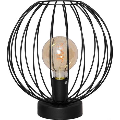 Helam MERCURE Lampe à Poser Noir 30cm
