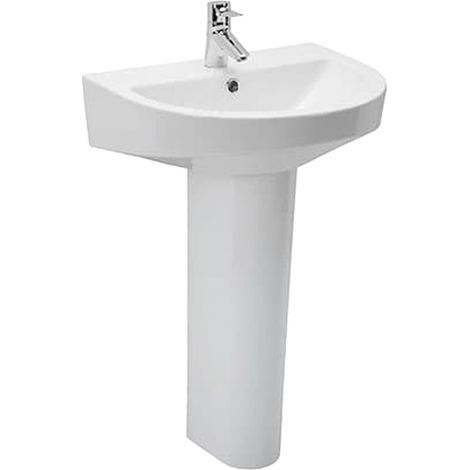 Lavabo URB.Y 56 avec percement + colonne URB.Y - Blanc - Sanindusa