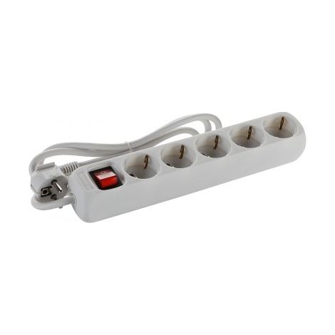 BASE MÚLTIPLE CON INTERRUPTOR 6 ENCHUFES CON CABLE 3X1,5 3 METROS ALYCO (1/5)