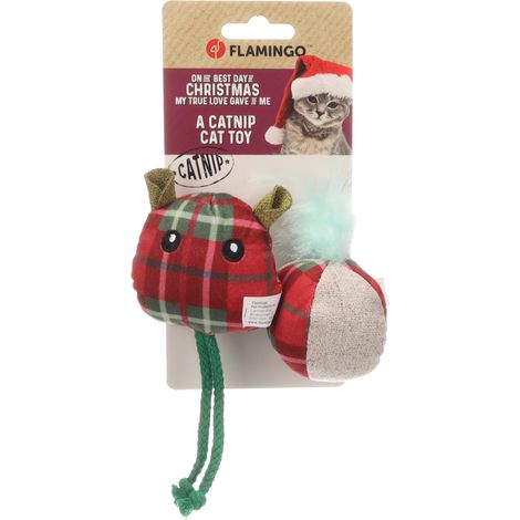 Jouet pour Chat Souris et Balle Mélange - 17x7,5x4,5cm - avec cataire, Rubans et Plumes (1/3)