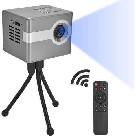 Nouveau mini-projecteur portable C50, mini-projecteur cinéma haute définition, gris argenté, norme européenne (1/5)