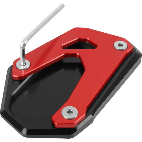 (Rouge) Compatible avec SUZUKI V-Strom 1050 DE 800 VSTROM V-Strom 1050XT 2023 : extension de béquille latérale CNC, plaque de support et coussinet Maxpower (1/4)
