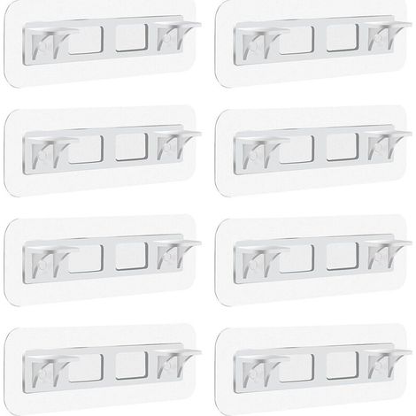Lot de 8 supports d'étagère auto-adhésifs, sans perçage, conception renforcée (1/5)