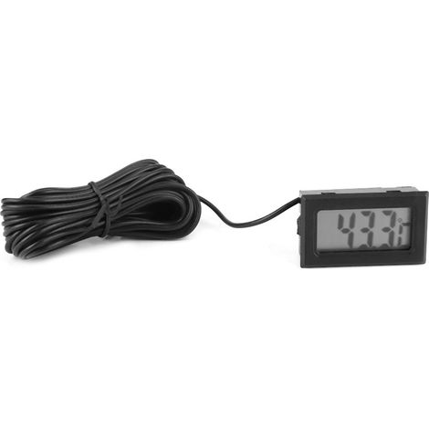 Thermomètre numérique LCD intérieur sonde déportée 5m plage -50 à 110°C haute précision noir compact pour mesure température (1/5)