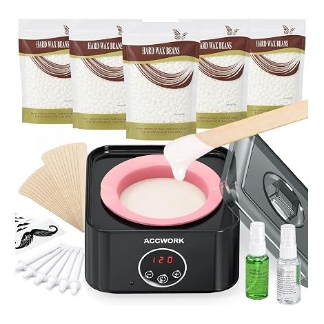 Waxing Kit with Touch Wax Warmer for Face and Body  Silicone Wax, Applicators, Collars, Treatments (1/5)