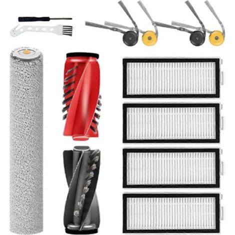 Filtre pour aspirateur brosse pour aspirateur Filtre de brosse pour aspirateur filtre de Roborock P20/Ultra Water Aspirateur 1Pair Main Brosse 4 Filtres 1 Serpillière Roll 4 Side Brosses 1 Tool Screwd (1/5)