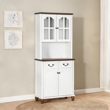 Buffet coloris blanc en mDF Gehärtetes verre 76 x 38 x 182 cm (1/5)
