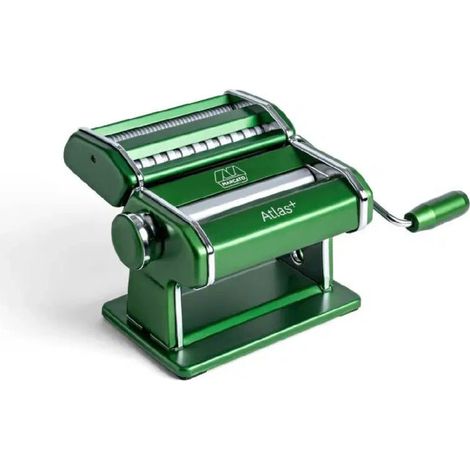Marcato ATLAS+ Macchina per Pasta Fresca 4 Formati Lasagne Fettuccine Tagliolini Spaghetti con Regolazione Spessore 10 Posizioni Colore Verde