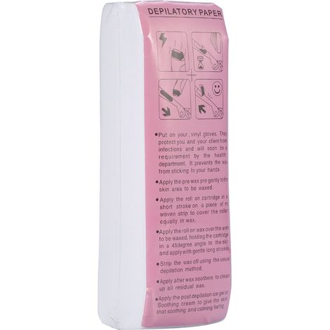 100 feuilles/sachet bandes de cire épilatoire non tissées pour jambes, bras, aisselles, épilation douce. (1/5)