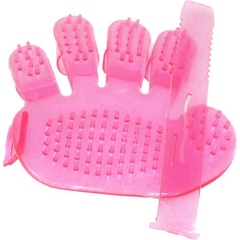 Spazzola per il bagno degli animali domestici, spazzola a cinque dita con guanto protettivo, toelettatura per cani e gatti, accessori per il bagno degli animali domestici, rosa (1/5)