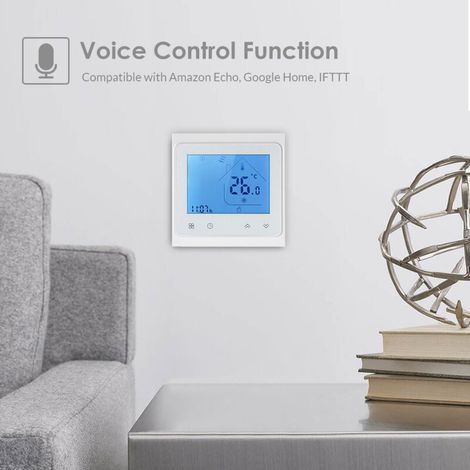 Thermostat Électrique Programmable 16 A avec Écran LCD Tactile Rétroéclairé et Commande Vocale Intégrée (1/5)