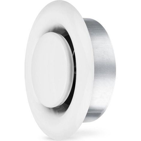 Válvula difusora de ventilación de techo TVSA de 150 mm，rejilla de ventilación blanca con marco de montaje，chapa de acero，color blanco RAL9016 (1/5)