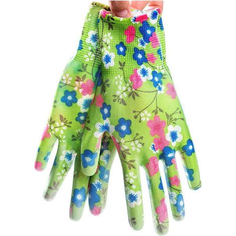 Gants de Jardinage 1 Paire de Gants de Travail antidérapants Gants de ménage Plantation Cour Nettoyage Gants de Jardin Floraux enduits de Paume Gants de Jardinage (Color : Blauw, Size : 1 UK) (1/5)