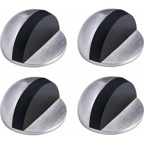 Butée de Porte,Arret de Porte en Acier Inoxydable,Butée de Porte Adhesive,Butoir Porte au Sol,Butée de Porte en Caoutchouc ,Demi Lune Bloc Porte, pour la Maison et le Bureau,4 Pièces (1/5)