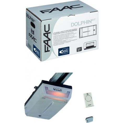 Faac – Motorisation électromécanique DOLPHIN D1000 24V – Force de traction 1000N – Pour porte sectionnelle jusqu'à 5m x 3.80m (1/4)