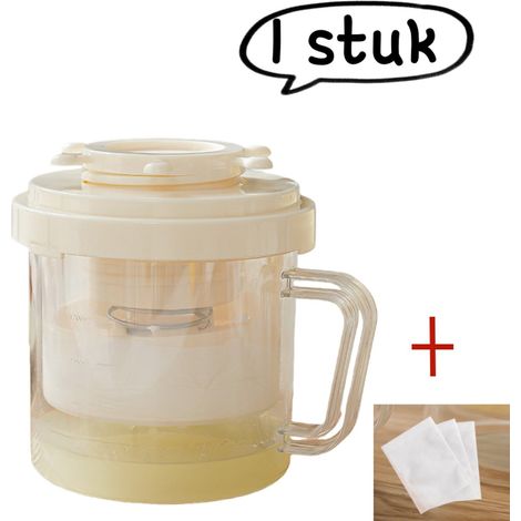 Filtre à yaourt avec séparateur de lactosérum réfrigéré, filtre pour yaourtière troisième génération avec 3 sachets filtrants, blanc (1/5)