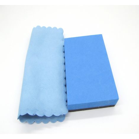 Panno per cristallizzazione in microfibra 10 x 10 cm per auto, blu (1/5)