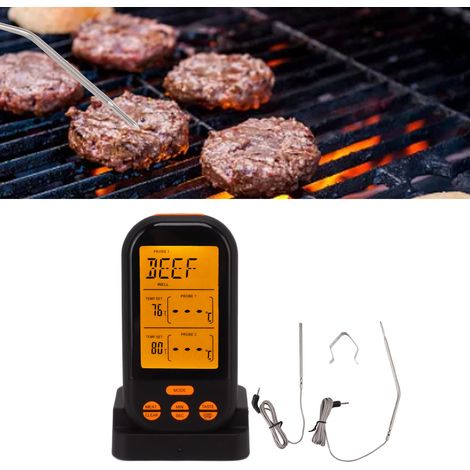 EN2010-1 Thermomètre de gril sans fil à double aiguille et double température amélioré pour fourchettes de gril à viande de cuisine (1/5)