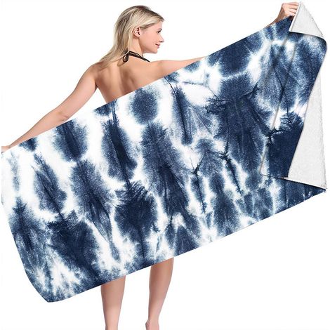 Serviette De Plage - Microfibre 75 x 150 cm - Absorbante Rapide - Anti-sable - Polyvalente Pour Plage Piscine Voyage Yoga - 1 Piece (1/4)