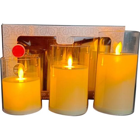 Bougies LED sans flamme, 3 pièces, bougie électronique pour décorations de Table de mariage, Festival, célébration, mèche scintillante (1/5)