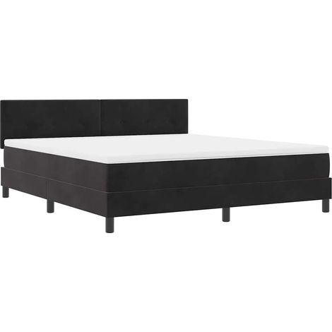 Maison Exclusive - LED Boxspringbett mit Matratze Schwarz 180 x 2