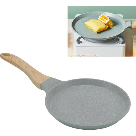 Poêle à frire antiadhésive en alliage d'aluminium vert brillant avec poignée ergonomique pour la cuisine, 20 cm / 7,9 pouces (1/5)