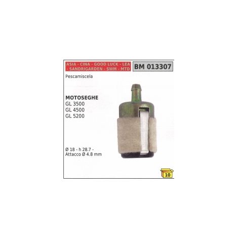 Pescamiscela SANDRIGARDEN GL3500 GL4500 GL5200 motosega Ø 18mm altezza 28,7mm